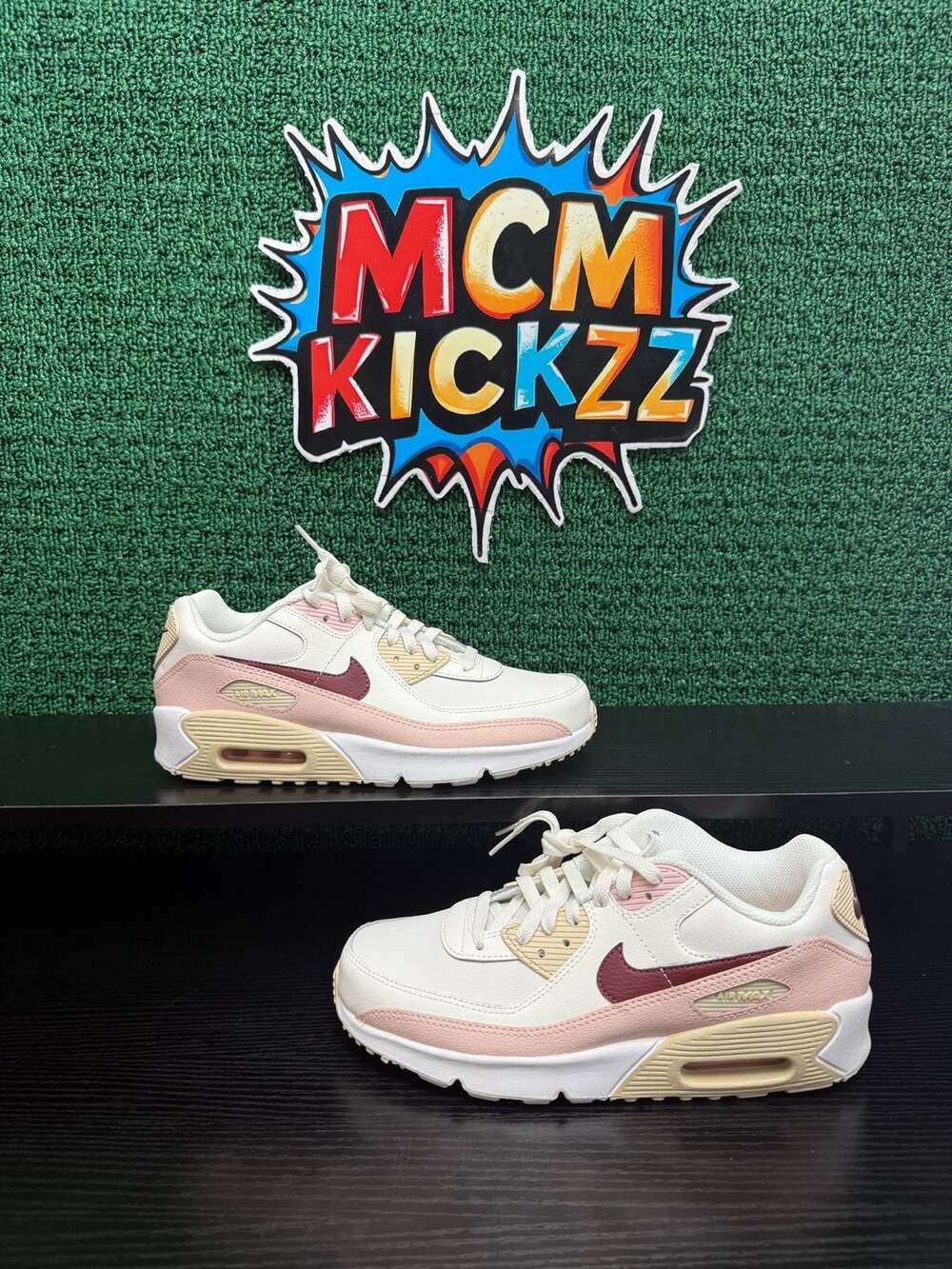 Nike Air Max 90 GS Phantom/Dark Team Red Youth Size 7/8.5W Brand New